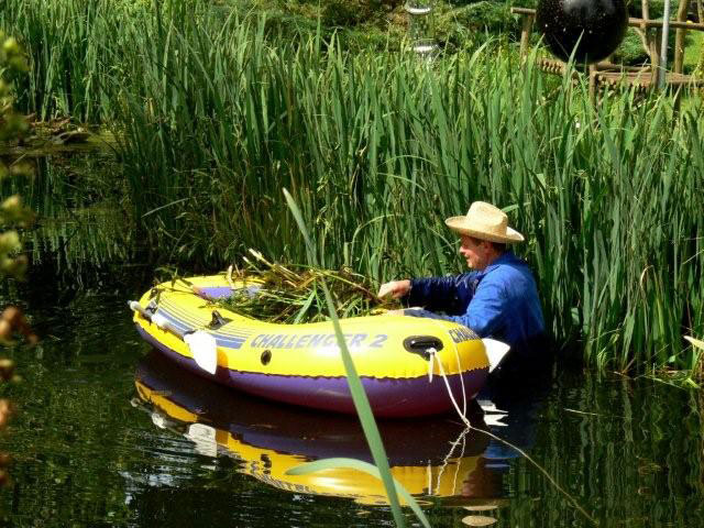 Foto: Jopie en Matt ( Vijver schoonmaken)